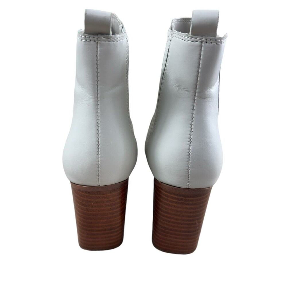 Marc Fisher Women's Matter Block Heel Booties Sz 7.5 M White Leather Pointy Toe - Picture 10 of 10